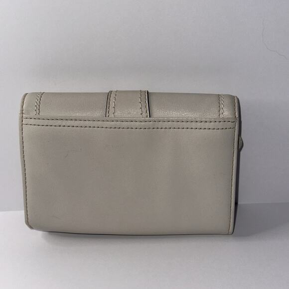 COACH Vintage Leather Turnlock Wallet Flap Beige Early 2000s Authentic - Picture 2 of 11